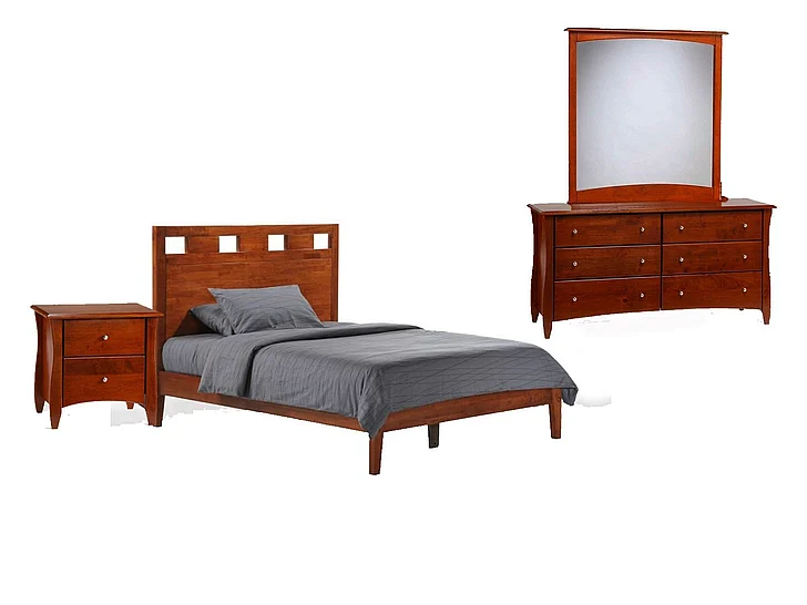 Night & Day Tamarind 4pc Platform Bedroom Set in Cherry