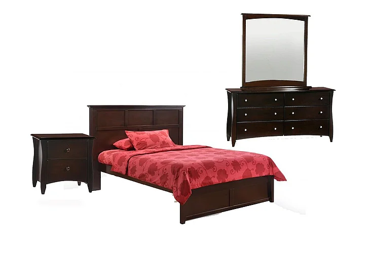 Night & Day Tarragon 4pc Platform Bedroom Set in Chocolate