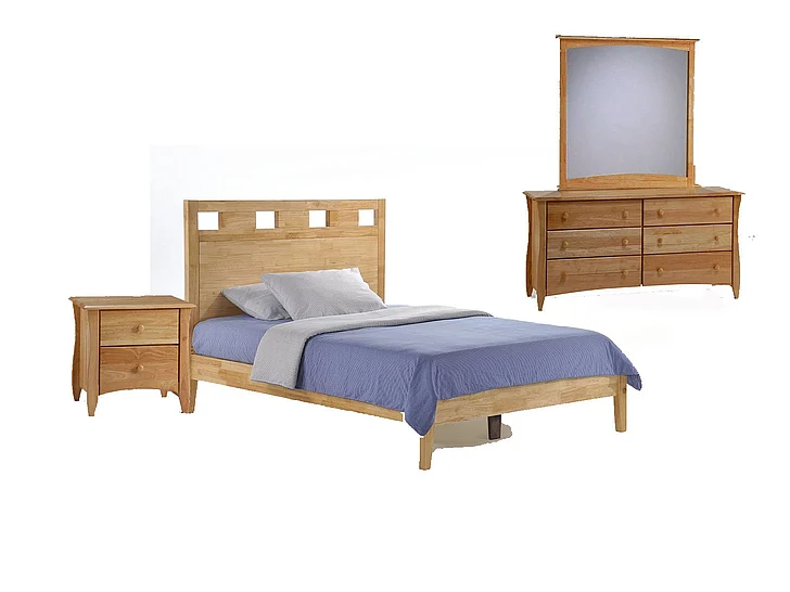 Night & Day Tamarind 4pc Platform Bedroom Set in Natural
