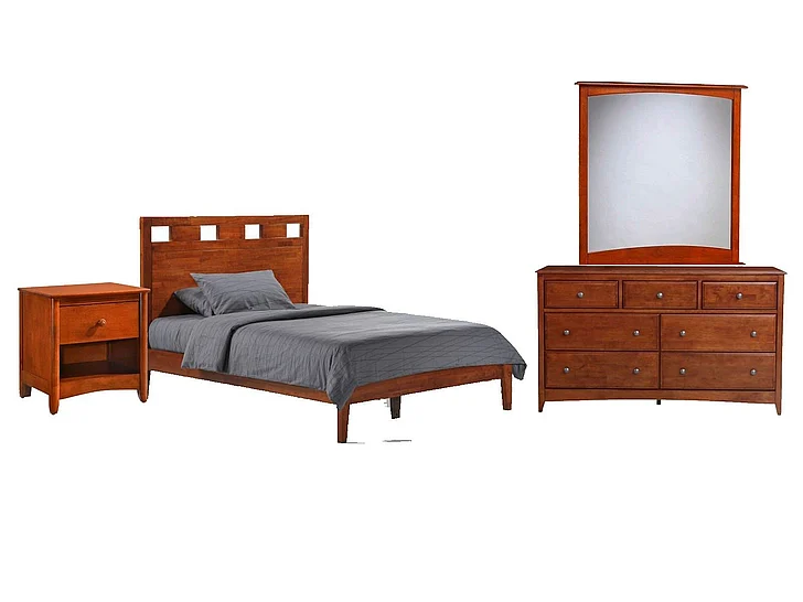 Night & Day Tamarind 4pc Platform Bedroom Set in Cherry