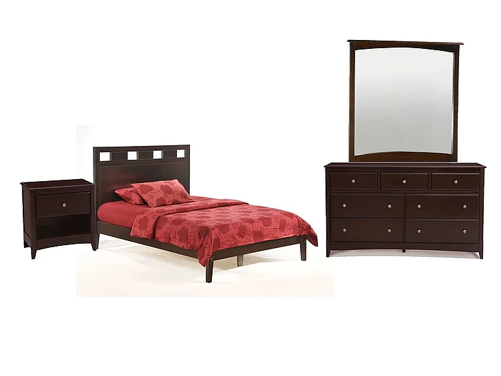 Night & Day Tamarind 4pc Platform Bedroom Set in Chocolate