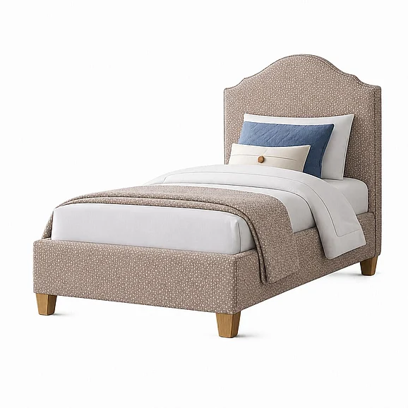 Vaughan-Bassett Twin Upholstered Bed in Tan Antelope