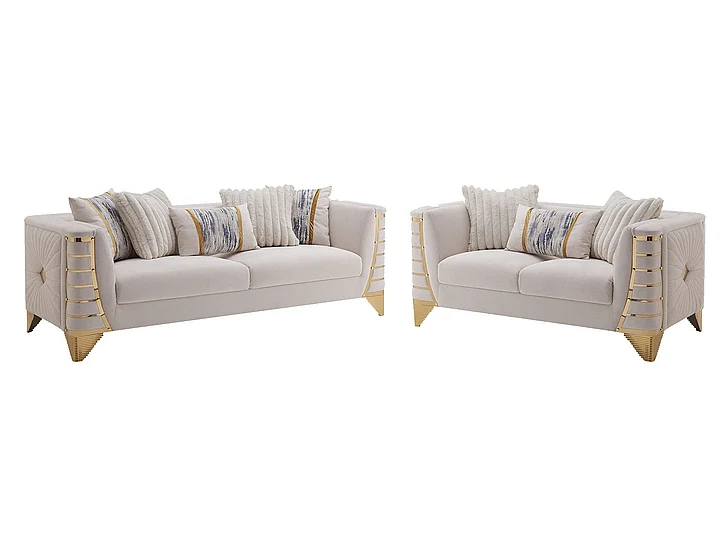 Cosmos Tanya 2pc Living Room Set in Gray