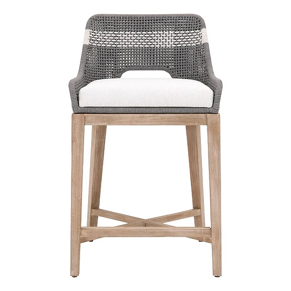 Essentials For Living Tapestry Counter Stool in Dove Flat Rope 6850CS.DOV/WHT/NG CLOSEOUT