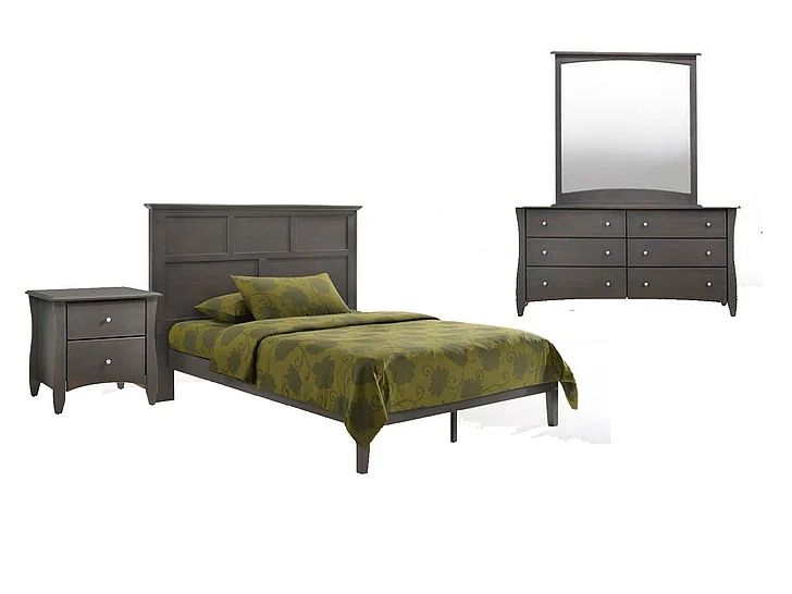 Night & Day Tarragon 4pc Platform Bedroom Set in Stonewash