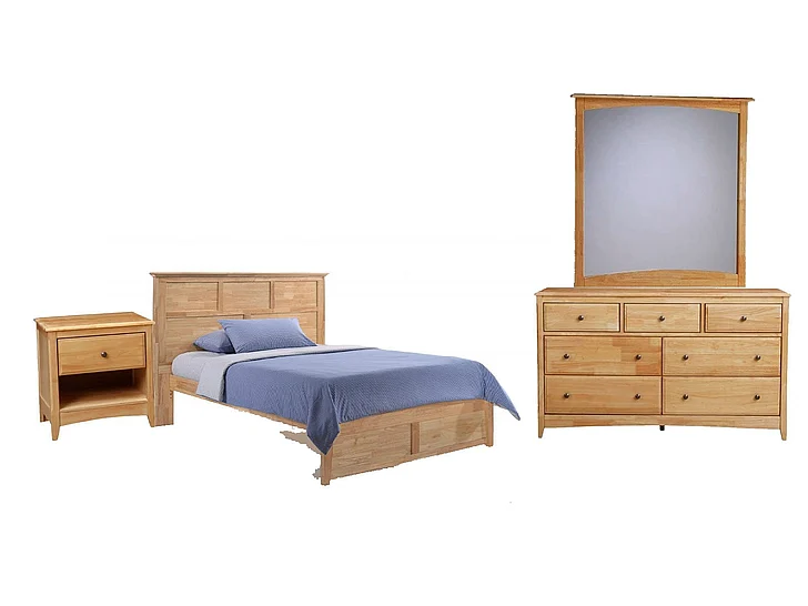 Night & Day Tarragon 4pc Platform Bedroom Set in Natural