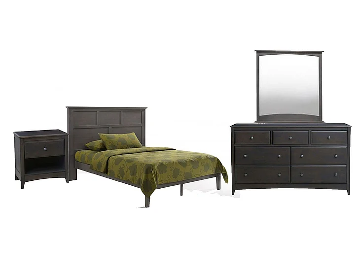 Night & Day Tarragon 4pc Platform Bedroom Set in Stonewash