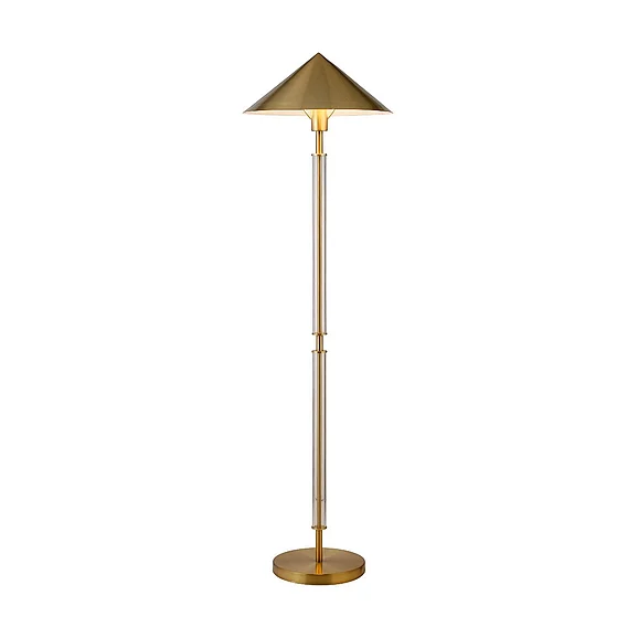 Worlds Away Tarron Floor Lamp in Brushed Brass TARRON ABR