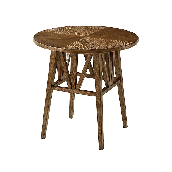 Theodore Alexander Nova Round Side Table in Dusk TAS50078.C254 CLOSEOUT