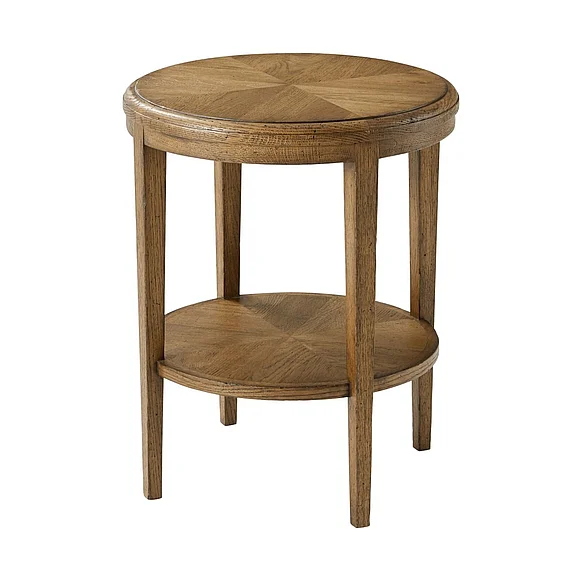 Theodore Alexander Nova Two Tiered Round Side Table in Dawn TAS50083.C253
