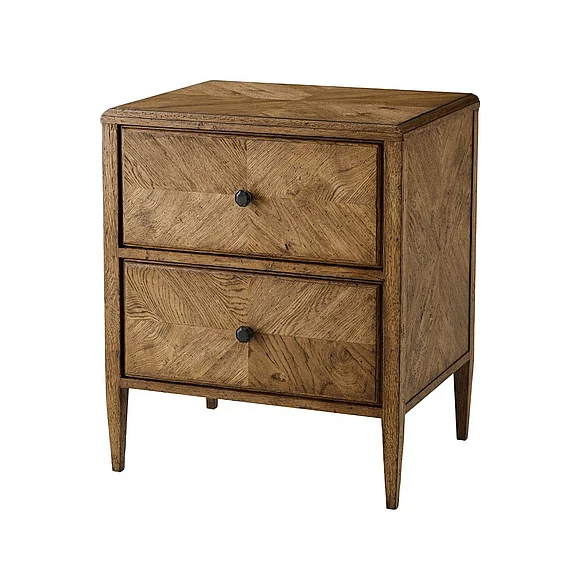 Theodore Alexander Nova Two Drawers Night Stand in Dawn TAS60041.C253