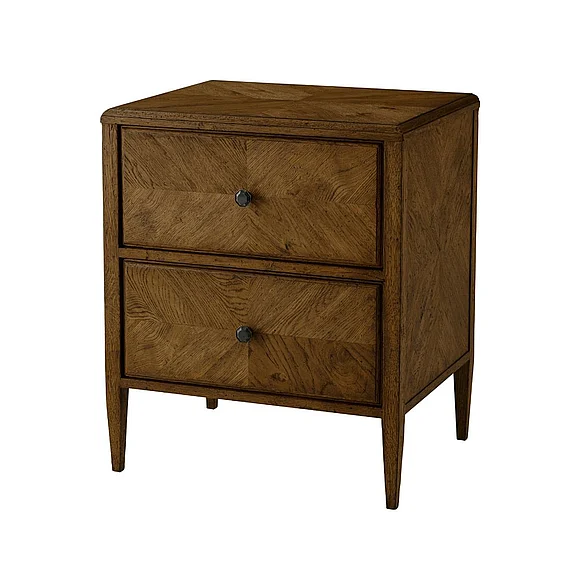 Theodore Alexander Nova Two Drawers Night Stand in Dusk TAS60041.C254