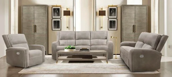 Furniture of America Vasilios 2pc Reclining Living Room Set in Taupe