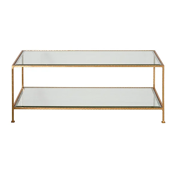 Worlds Away Taylor Gold Leaf Rectangular Coffee Table TAYLOR G