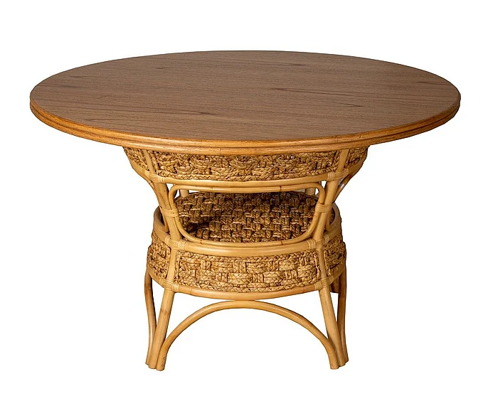 Capris Furniture 310 Round Dining Table in Braided Hyacinth TB310 CUSTOM ITEM
