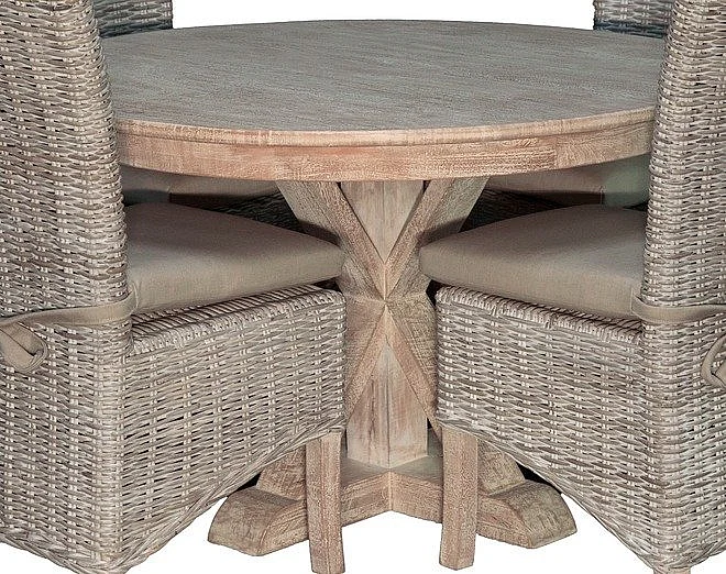 Capris Furniture 753 42inch Round Dining Table in Washed Texture TB753-42 CUSTOM ITEM