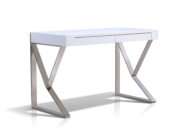 Casabianca Home York Office Desk by Talenti Casa in High Gloss White Lacquer TC-0098-WH