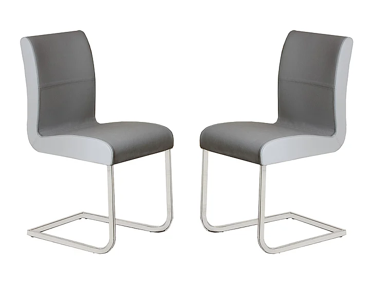 Casabianca Home Stella Dining Chair in Gray Top Grain Leather (Set of 2) TC-2005-GR-SET2