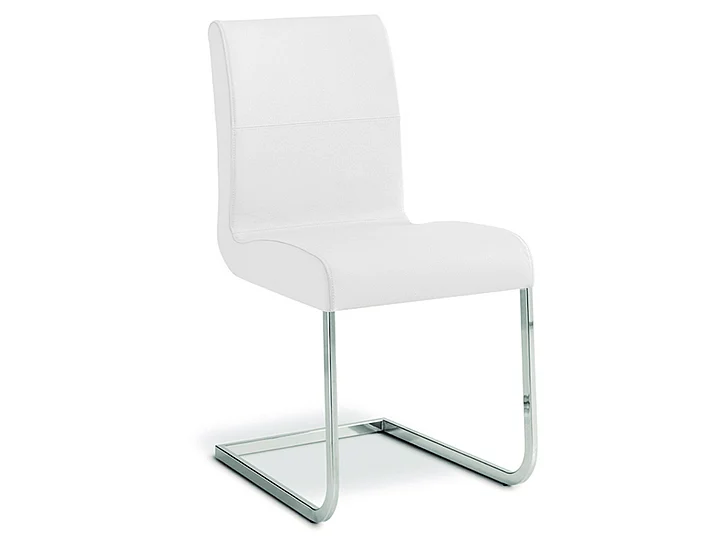 Casabianca Home Stella Italian Leather Dining Chair by Talenti Casa (Set of 2) in White TC-2005-WH