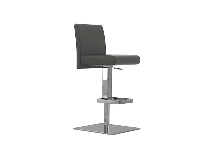 Casabianca Home Vittoria Adjustable Bar Stool in Dark Gray Leather (Set of 2)