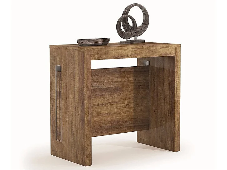 Casabianca Home Erika Extendable Console Table in Dark Oak Wood Grain Melamine TC-540B-DO