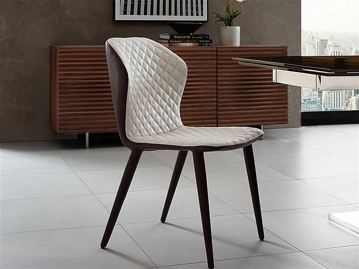 Casabianca Home Olivia Dining Chair in Dark Brown PU-Leather (Set of 2) TC-DC04