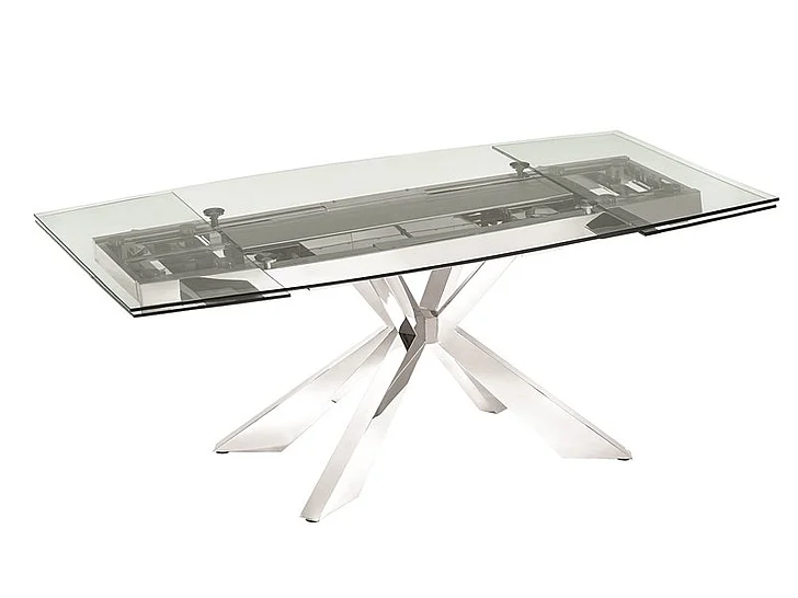 Casabianca Home Icon Extendable Dining Table in Clear Glass TC-MAN01CLR