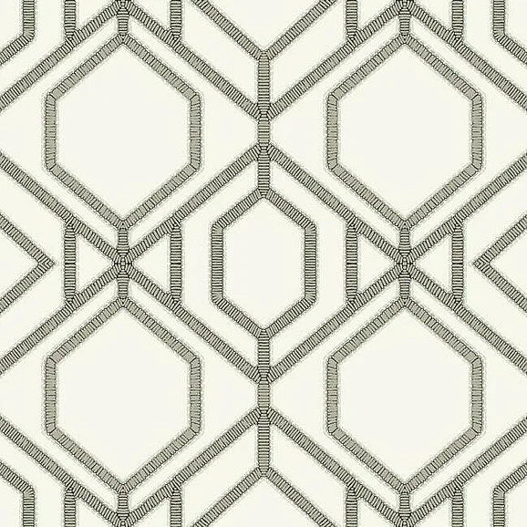York Tropics Resource Library E23 Sawgrass Trellis Wallpaper in White/Taupe TC2635 (Double Roll) FedEx/UPS