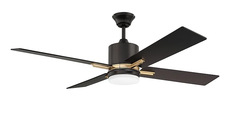 Craftmade 52" Teana in Flat Black/Satin Brass w/ Flat Black/Mesquite Blades TEA52FBSB4