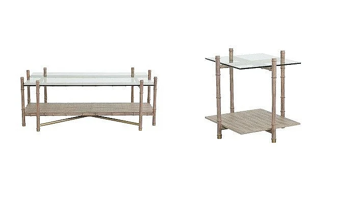 Fairfield Chair Temperate Grove 3pc Cocktail Table Set in Sanibel