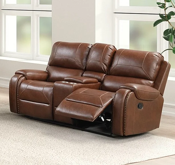 Furniture of America Tepic Reclining Sofa in Brown TM6012BR-LV