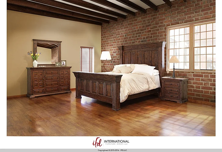 IFD Terra 4-Piece Panel Bedroom Set in Chocolate