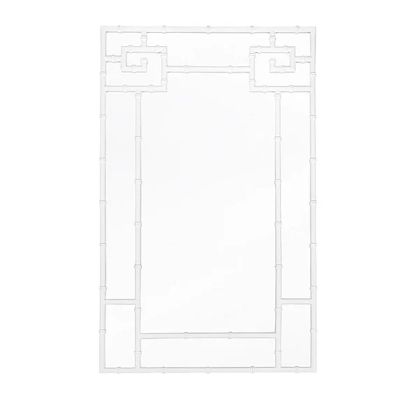 Worlds Away Tessa Bamboo Detail Mirror in White Lacquer TESSA WH