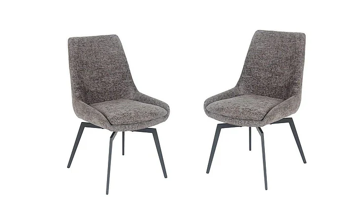 Modus Furniture CEO 180 Degree Return Swivel Upholstered Dining Chair in Oyster TGXB64 (Set of 2)