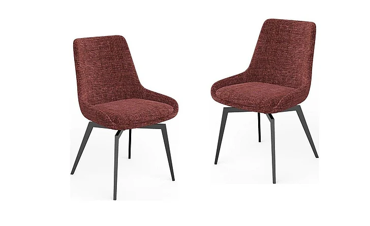 Modus Furniture CEO 180 Degree Return Swivel Upholstered Dining Chair in Cherry TGXB64B (Set of 2)