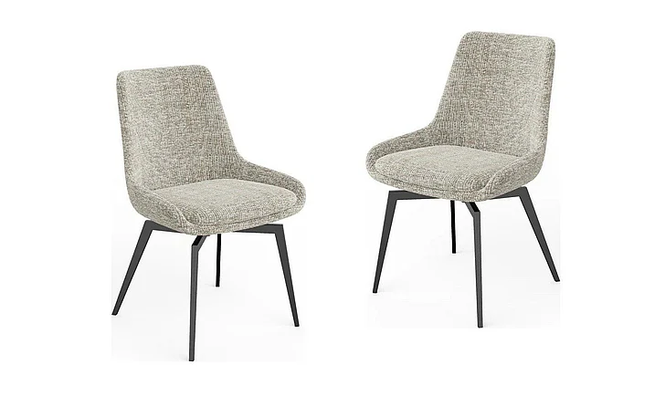 Modus Furniture CEO 180 Degree Return Swivel Upholstered Dining Chair in Beige TGXB64C (Set of 2)