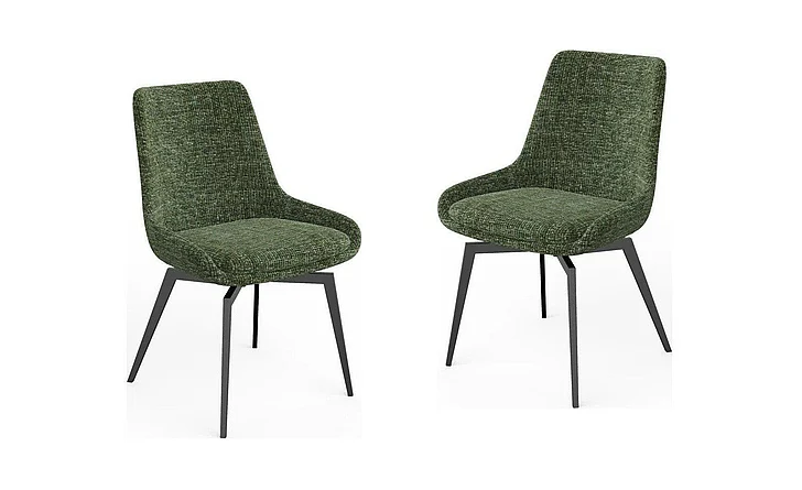 Modus Furniture CEO 180 Degree Return Swivel Upholstered Dining Chair in Olive TGXB64D (Set of 2)
