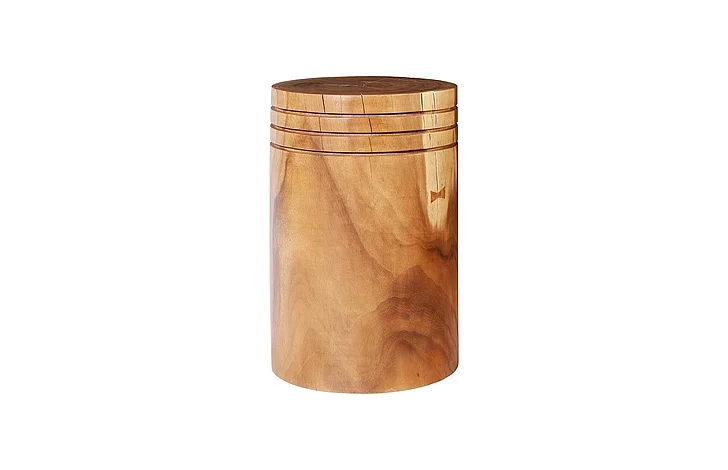 Phillips Collection Round Groove Pedestal in Brown TH100211