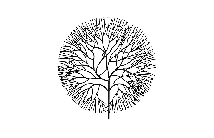 Phillips Collection Small Round Wire Tree Wall Art in Black TH100392
