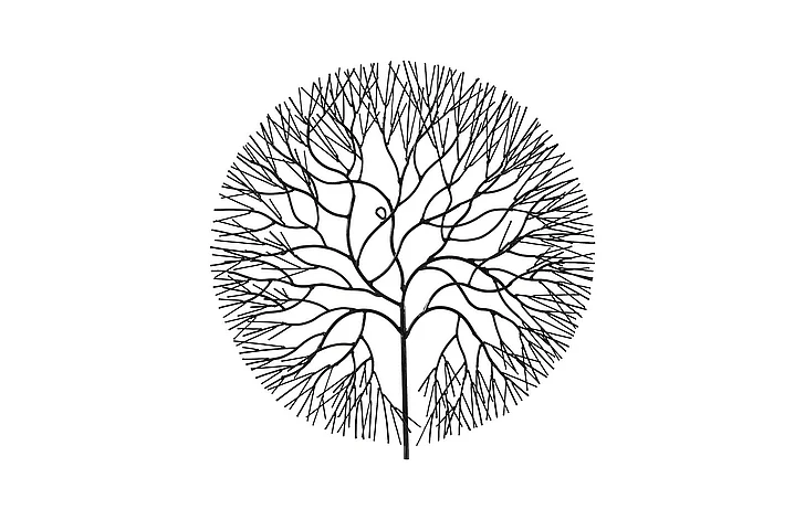 Phillips Collection Medium Round Wire Tree Wall Art in Black TH100393