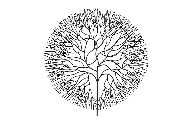 Phillips Collection Large Round Wire Tree Wall Art in Black TH100394