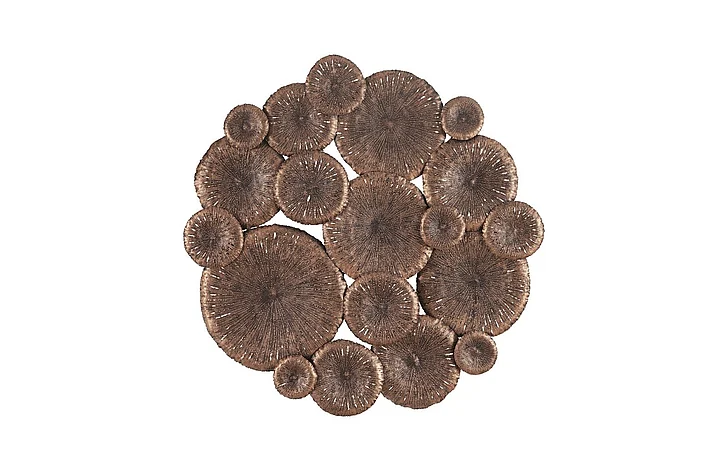 Phillips Collection Round Lotus Collage Wall Art in Copper/Black TH100853