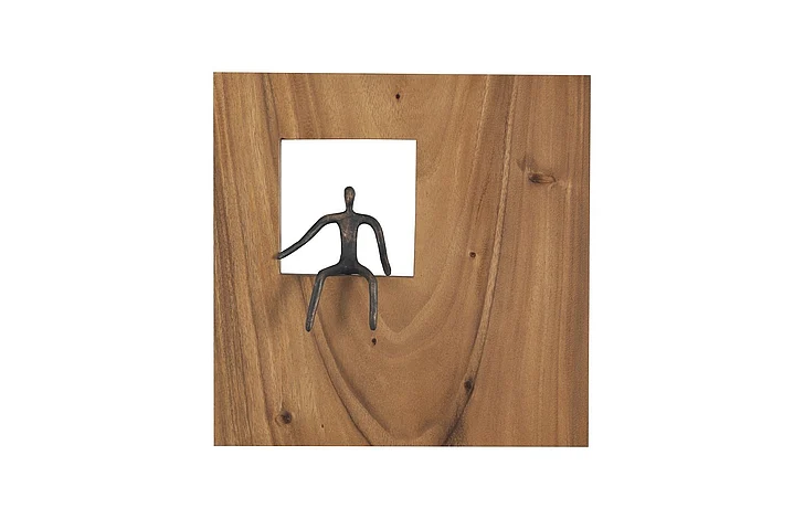 Phillips Collection Atlas Pointing Figure Square Wall Decor in Natural TH101654