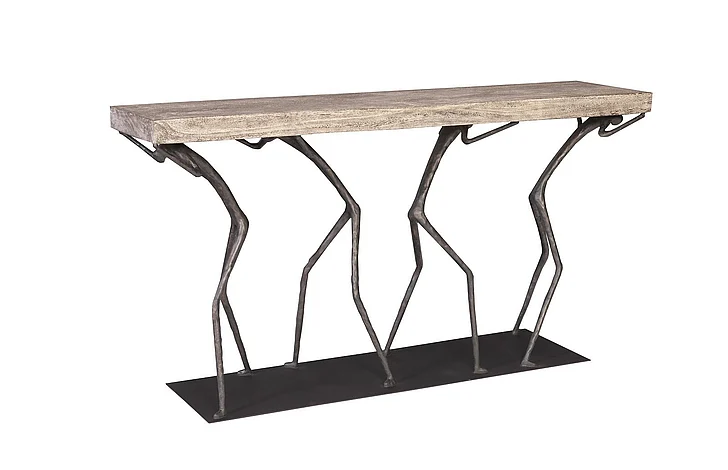 Phillips Collection Atlas Console Table in Gray Stone TH101826