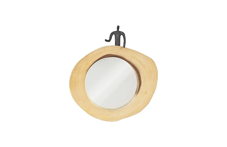 Phillips Collection Atlas Pointing Figure Cross Cut Mirror in Natural TH101834