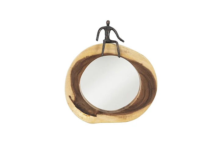 Phillips Collection Atlas Sitting Figure Cross Cut Mirror in Natural TH101835