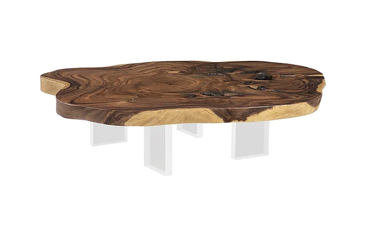 Phillips Collection Floating Coffee Table with Acrylic Legs in Natural TH103469
