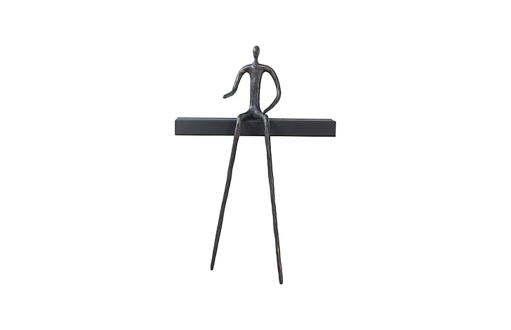 Phillips Collection Short Moveable Pointing Man Shelf in Bronze/Black TH103473