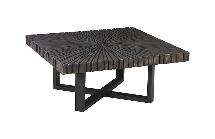 Phillips Collection Chainsaw Square Coffee Table in Burnt Black TH103559