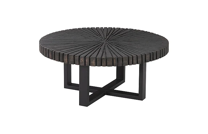 Phillips Collection Chainsaw Round Coffee Table in Burnt Black TH103560